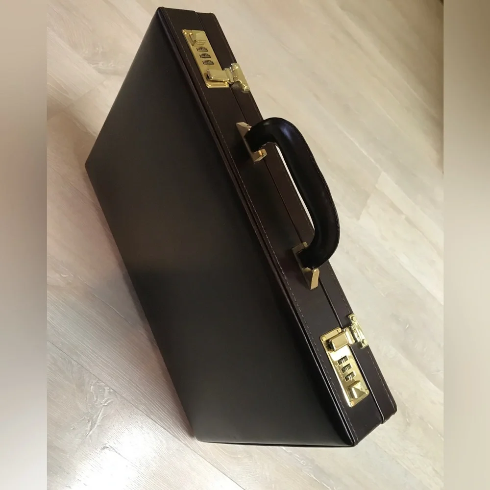 Vintage brown Presto Lock Executive leather briefcase attaché